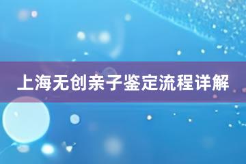 上海无创亲子鉴定流程详解