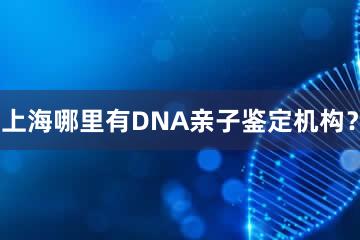 上海哪里有DNA亲子鉴定机构？